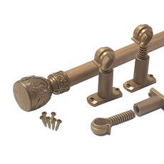 썬데코 25mm 장구 커튼봉 + 조절브라켓 세트, 골드블랙