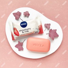 니베아 딸기 우유 비누 10개 세트 Nivea Strawberry & Milk Oil Care Soap 90gx10, 90g