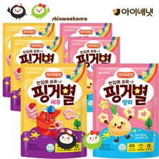 아이배냇 아동용 핑거별 쌀과자 양파맛3개 + 새우맛3개, 6개, 30g