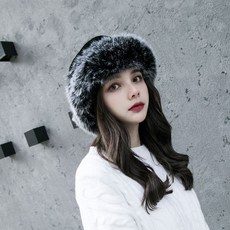 여성 겨울 롤업 퍼 폴라폴리스 방한 어부모자 캐주얼 빈티지 페도라 골프모자