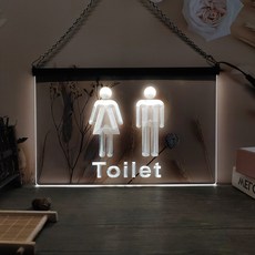 네온간판 네온사인 남여 남성 여성 화장실 LED 네온 사인-3D 조각 벽 예술 집 방 침실 사무실 농가, US 30x20cm, White