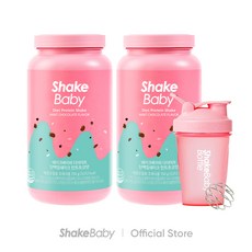 쉐이크베이비 단백질 다이어트 식사대용쉐이크 2입+보틀세트, 1세트, 민트초코맛750g+민트초코맛750g+핑크보틀1개, 750g