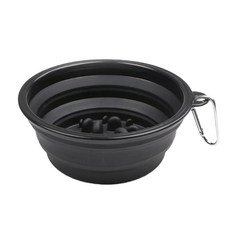 중형 견용 접이식 실리콘 애완 동물 그릇 여행용 강아지 먹는, 4.Black, B.L-1000ML, 1개