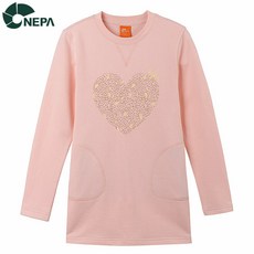 NEPA 네파키즈 여아용 스텔라 맨투맨 원피스 베이비핑크 KD62801