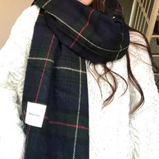 네모엔룩 타탄체크 패턴 배색 스카프 숄 가을 겨울 목도리 남여공용 머플러 NL