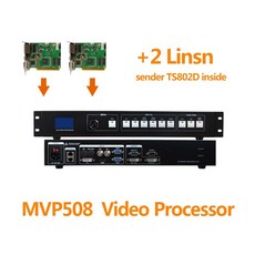 믹서 2 pcs linsn ts802d가있는 비디오 컨트롤러 MVP508 무대 렌탈 디스플레이 캐비닛 용 vdwall lvp515 비디오 프로세서와 같은 카드 보내기