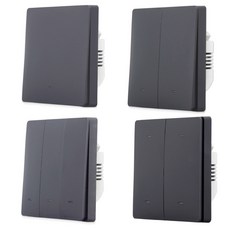 Lonsonho 와이파이 스마트 스위치 Tuya Smartlife EU UK 220V 누름 버튼 벽 조명 알렉사 구글 홈 얀덱스 앨리스 호환 가능, [02] Black, [03] 3-Gang, [01] No Neutral, 1개