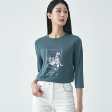 지센] 여성 슬럽 세레나 라운드 7부티셔츠(색상4종) 면33%