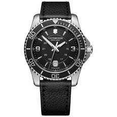 빅토리녹스 스위스아미 Mens Maverick Black Leather Strap Watch 43mm 280484151 {{카테고리별칭}}