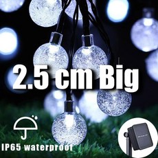 LED 크리스탈 대형 볼 태양광 조명 야외 IP65 방수 스트링 요정 램프 태양열 정원 크리스마스 화환 장식 2 5cm, 1개