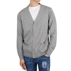 [디몬트]21 S/S 메종키츠네 트리컬러 폭스 V넥 가디건그레이 FU00501KT1036 GRM