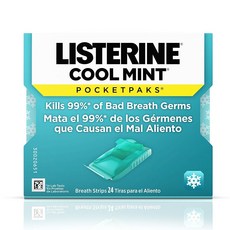 Listerine Cool Mint Breath Strips Kills Bad Germs 리스테린 쿨 민트 브레스 스트립 킬스 껌 24개입 12팩 가글액, 288개