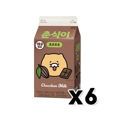 춘식이 초코우유 팩음료 500ml x 6개
