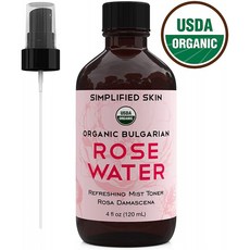 로즈 워터 for Face & Hair USDA Certified Organic Facial Toner. 알코올 프리 메이크업 세팅 하이 드, 1