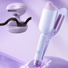 머리안상하는 물결펌 고데기 뿌리 볼륨 히피펌 웨이브 음이온 준마 물결 고대기 36mm, 물결고데기 퍼플 36mm