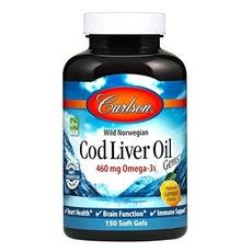Carlson Cod Liver Oil Gems Omega-3s 칼슨 코드 리버 오일 460mg 대구간유 150소프트겔, 150