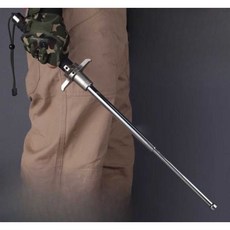 휴대용 삼단봉 치안 호신용 군인 강철 공격 막대 스틱, 삼단봉(26인치)65cm실버+안티오프링, 1개