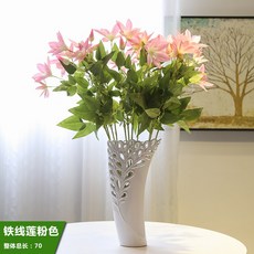 주식회사 망고컴퍼니 거실 하이 에뮬레이션 보라색 응접실이 있다 코르사주 인조 채화 꽃술 진열 장식품, 핑크 으아리 -개별지불가격