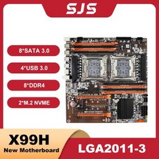 SJS X99 마더보드 듀얼 CPU LGA 2011-3 지지대 인텔 XEON E5 2673 2670 2666 2678 2696 V3 V4 프로세서 DDR4 M.2 PCIE X9