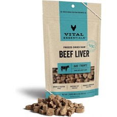 프리미엄 바이탈 에센셜 동결 건조 생 단일 재료 개 간식 치킨 하트 1.9온스, Beef Liver, 2.1 Ounce (Pack of 1), 1개 - 바이탈에센셜