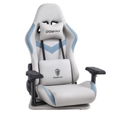 Dowinx 게이밍 의자 패브릭 게이밍 의자 램버 서포트 요통 대책 4 D팔걸이 한콘 스탠드 165° 리클라이닝 그레이 회색 LS-667801