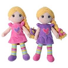 Snuggle Stuffs Twin Sister 플러시 35.6cm(14인치) 인형(2개 세트) 핑크 & 퍼플
