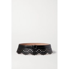 여성벨트 []Alaia2020여성블랙 레이저 꽃무늬 가죽 허리띠 NET-A-PORTER