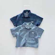 보니토KC 절개데님반팔셔츠 12M(6-12개월)-XL(6-7세) 24여름 아동복