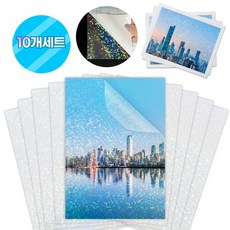 홀로그램 코팅지 10장세트 라미네이트 A4 필름지 시트지 투명 스티커, 사이클