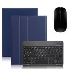 케이스 삼성 갤럭시 탭 S6 라이트 10.4 SM-P610 P615 S6 10.5 T860 S7 11 T870 T875 무선 블루투스 키보드 태블릿 커버, 탭 S6 Lite10.4 P610, 블루와 마우스