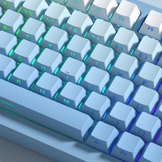 그라데이션 측각 블루 키캡 LED RGB 투과 Cherry PBT 이중사출 키캡, 4. 그라데이션 블루 측각 (체리), 그라데이션 블루, 제조사축