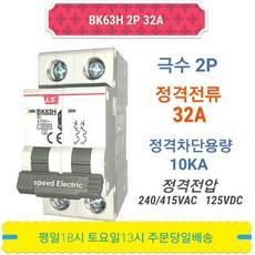 LS산전 BK63H 2P32A 분전반용 배선용차단기 BKM-b 2P30A, 1개