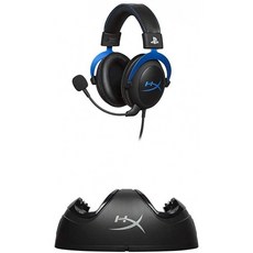 [독일 직배송] PS4 시스템 블루 + 충전 플레이 듀오에 대한 하이퍼 X HX - HSCLS -BL / EM 게이밍 헤드 컨트롤러 - PS4 컨트롤, 단일옵션
