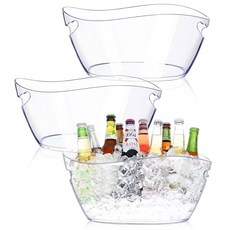 술얼음통 아이스 버킷 3 PCS 파티용 대형 아크릴 와인용 샴페인 쿨러 키트 미모사 바 맥주 스파클링 칵테일용 욕조 공급 6 5L 클리어, 1개