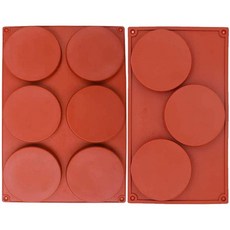 디스크 몰드 - WENTS 2PCS 3/6 캐비티 대형 원형 실리콘 몰드 캔디 페이스트리 베이크웨어 레진코스터 비