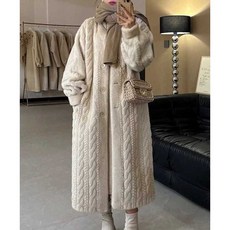 페이크퍼롱코트 인조 밍크 에코퍼 코트 자켓 꽈배기