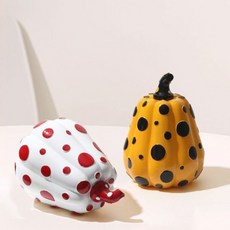쿠사마 야요이 호박 디자인 거실 장식품 일본 인테리어 소품, 4. 화이트+레드B