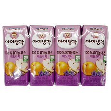 파스퇴르아이생각100%유기농주스(배도라지) 125MLx4입롯데푸드(주), 125ml, 4개 - 파스퇴르아이생각