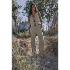 ZARA 여성조끼 바캉스룩 린넨 베스트 슬림핏 바지