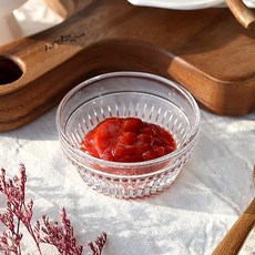 디온 주름 유리 종지 잼볼 소스볼, 1개, 주름유리소스볼 L (70ml)