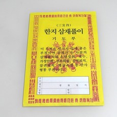한지삼재풀이 - 종이옷 백중기도 천도재 49재 불교용품 경면주사부적 액운소멸 만사형통, 단품