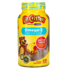 L'il Critters 오메가3 라즈베리 레몬에이드맛 120구미, 120정, 1개