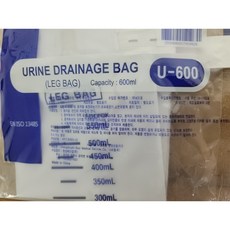 레그백 [10개] 협성 U-600 소변백 요유량측정장치 Urine Leg Bag 600ml, 10개, 반투명