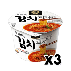 유어스 오모리 김치찌개라면 큰컵 큰사발 150g x 3개