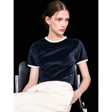 제너럴아이디어 GENERALIDEA 라이트 벨로아 배색 반팔티 NAVY / WBD1L01515