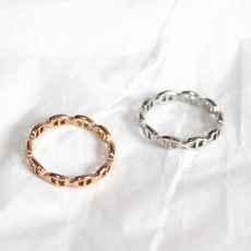 18k 에르 샹달 체인 반지 써지컬스틸 [2colors]