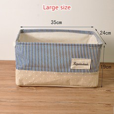 코튼 린넨 스낵 방수 CD 스킨 케어 기숙사 학생 데스크탑 마무리 스퀘어 스토리지 박스 Foldable Laundary Basket, 하나, Large