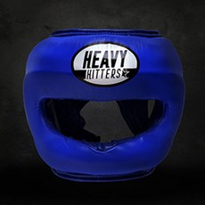 헤비히터 레이스업 풀페이스 코보호 복싱 헤드기어 H6-FFL, 블루