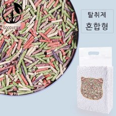 GOODVERY라벤더 맛 두부 고양이 모래 6L 냄새 제거 먼지 제거 애완동물 고양이 용품 간식 통조림 벤토나이트 고양이 모래GD100501, (로고 없 음) 두부 캣 츠 6L (컬러 믹스), 1개