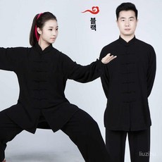 유니폼 도복 태극권 트레이닝 우슈도복 무술복 우슈, 블랙